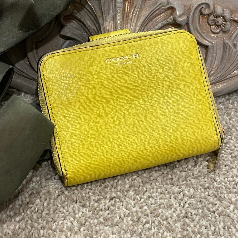 Happy lemon yellow coach wallet